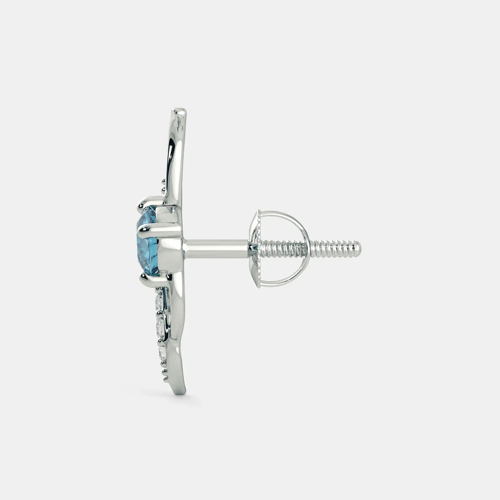 AQUAMARINE ZIRCON EARRINGS - 925 SILVER