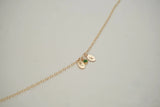 Initial Mini Oval Tag Birthstone