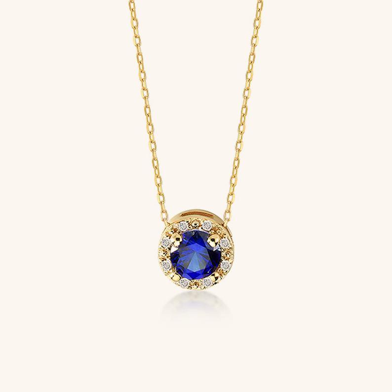 DAINTY BLUE SAPPHIRE NECKLACE